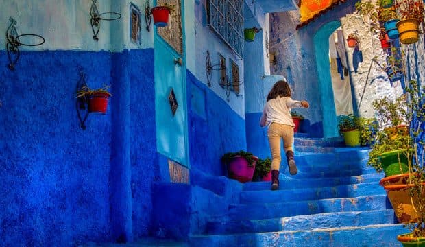 The blue streets of Chefchaouen, Morocco